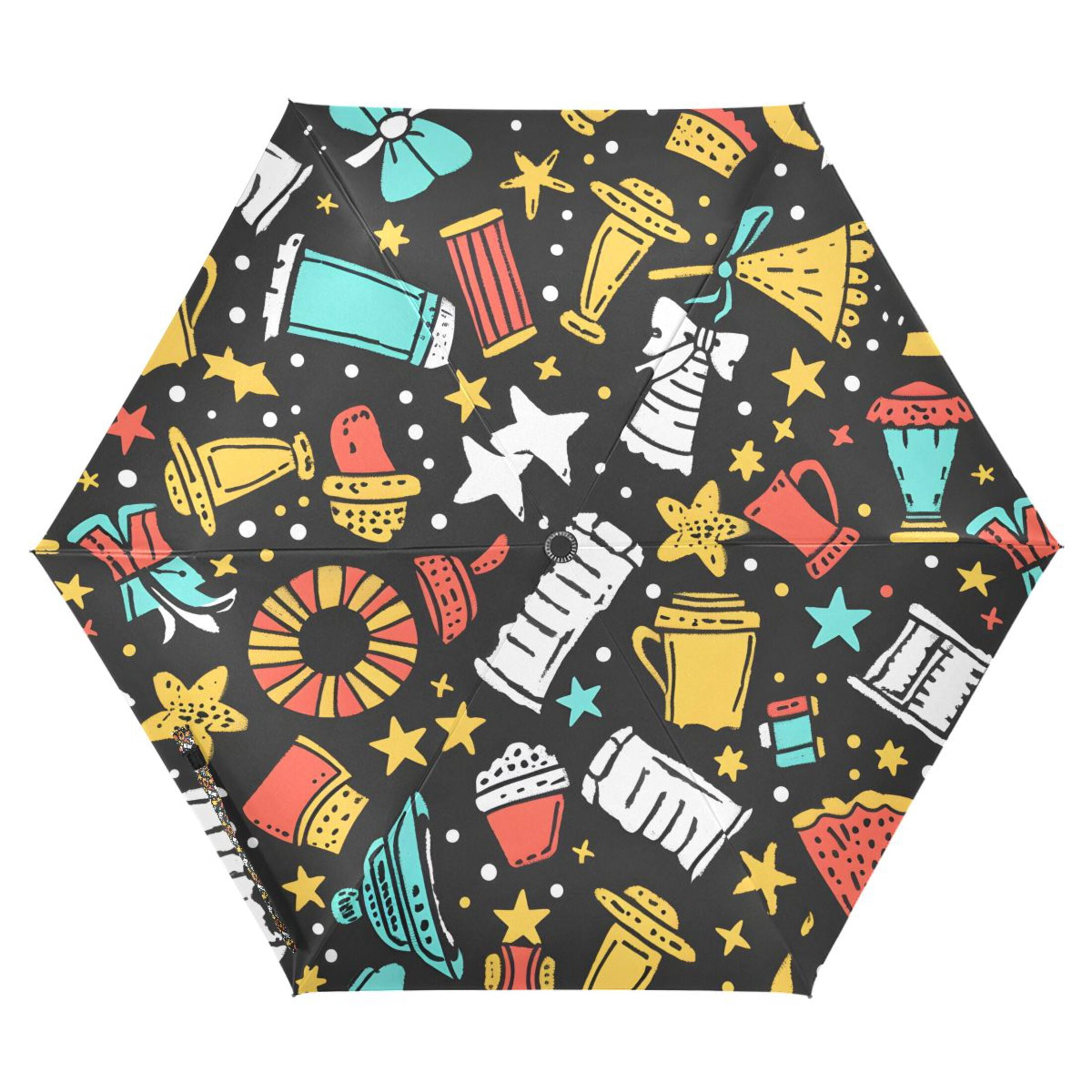 Cups Star Glasses Compact Sun Umbrella Windproof Travel Umbrellas for Rain Strong Portable UV Protection