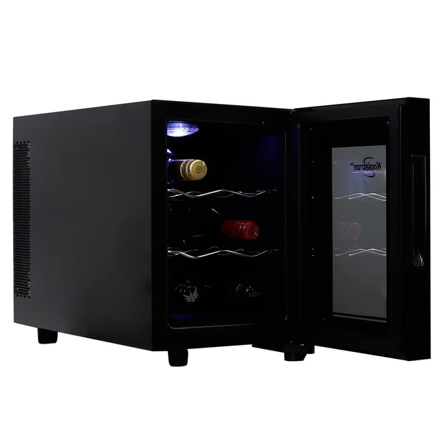 Vinoteca Koolatron para 6 botellas, termoeléctrica, color negro, 18 °C
