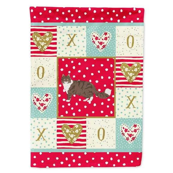 Carolines Treasures CK5658CHF Norwegian Forest Cat Love Flag Canvas House Size Large multicolor