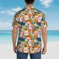 thumbnail image 4 of Bingfone Men's Short Sleeve Button Down Shirts Hawaiian Retro Summer Stamp Printed Beach Shirt, 4 of 7