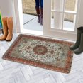 thumbnail image 5 of Bohemian Brown Floral Patterned Carpet Welcome Door Mat Decorative Doormat Farmhouse Low-Profile Floor Rug Switch Mat for Home Indoor Outdoor Decorations 17 X 30 Inch, 5 of 6