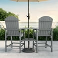 thumbnail image 3 of Asofer Adirondack Chairs Set of 2, Outdoor Adirondack Barstools with Double Connecting Tray Patio Stools Weather Resistant for Outdoor Deck Lawn Pool Backyard, Gray/Blue, 3 of 9