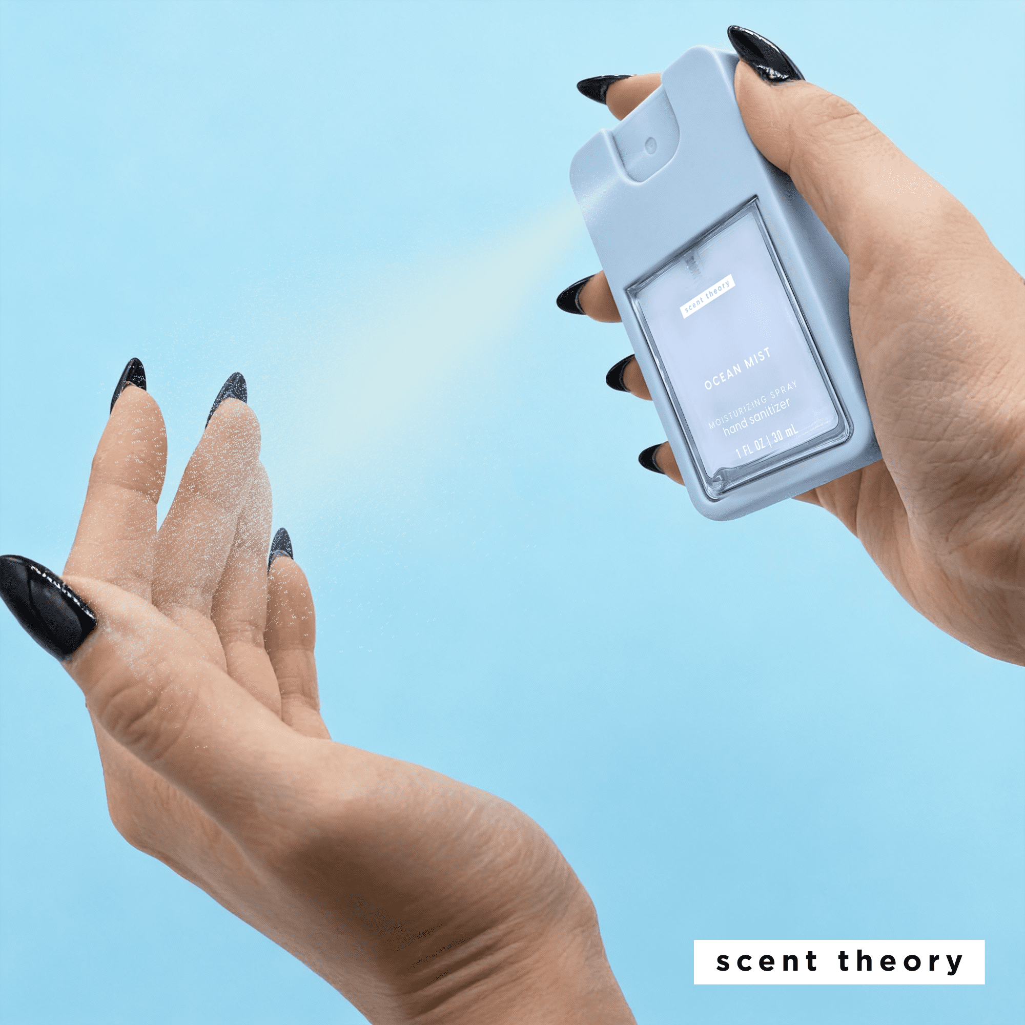 (3 pack) Scent Theory Hand Sanitizer Spray, Ocean Mist, 1 fl oz