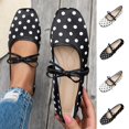 thumbnail image 6 of Purcolt Mary Jane Shoes for Women Trendy Elegant Polka Point Square Toe Slip On Ballet Shoes Comfort Casual Soft Sole Flat Shoes with Bow Elastic Strap, 6 of 6