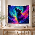 thumbnail image 5 of Cosmic Howling Wolf in Psychedelic Swirls, Mystical Celestial for Nature Lovers, Wildlife Wall Art, Housewarming Gift Tapestry Wall Hanging for Bedroom, Living Room and Dorm, 5 of 7