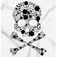 thumbnail image 2 of Flowery Skull and Crossbones Womens Fitted Plus Size Graphic Tee Brisco Brands 3X, 2 of 5