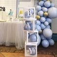 thumbnail image 3 of Cajas de baby shower, decoraciones de fiesta, 4 unidades, cajas de globos transparentes con letras, diseño individual de bloques para bebés para niños Feliz Sencillez, 3 of 5