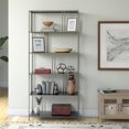 thumbnail image 4 of Henn&Hart 34" Gunmetal Gray Metal Bookcase, 4 of 9