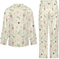 thumbnail image 5 of Top-kevin Champagne Glasses Snowflakes Pine Women's Long-Sleeve Shirt And Full-Length Bottom Pajama Set, 5 of 12