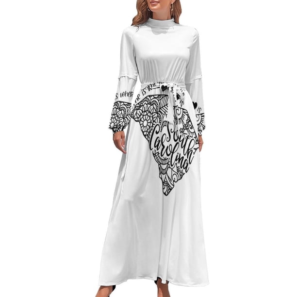 El hogar está donde está el corazón - ¡Mandala de Carolina del Sur! Vestido largo Ropa de playa Ropa de mujer Vestido de verano para mujer 2024