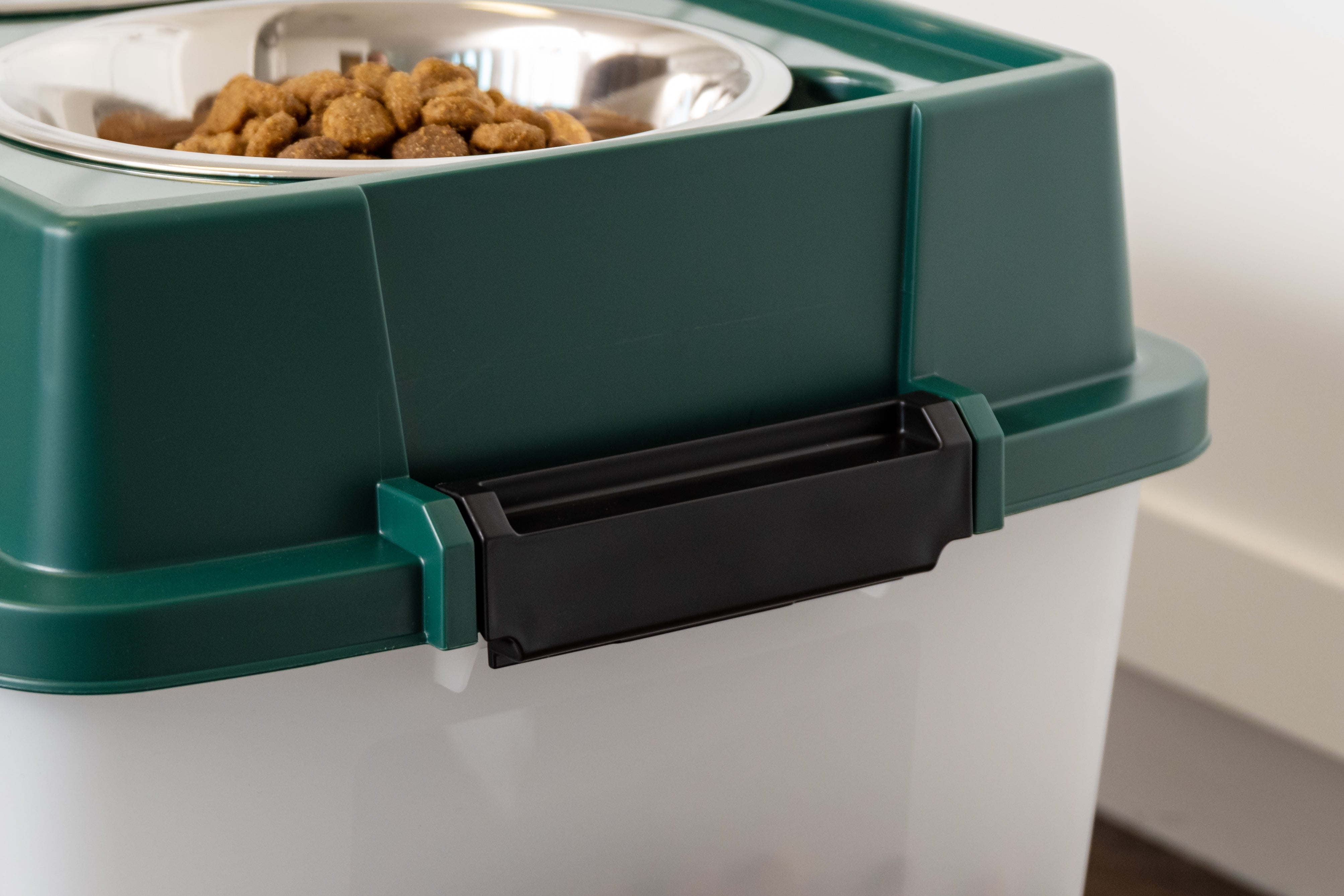 Remington 47 Lbs/45 Qt Large Elevated Dog Food Bowl with Airtight Pet Food Storage Container, Green