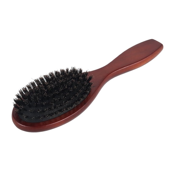ODOMY Wooden Boar Soft Natural Bristles 8.66" Oval Hair Brush, Detangling, Anti-Static Technology, Brown