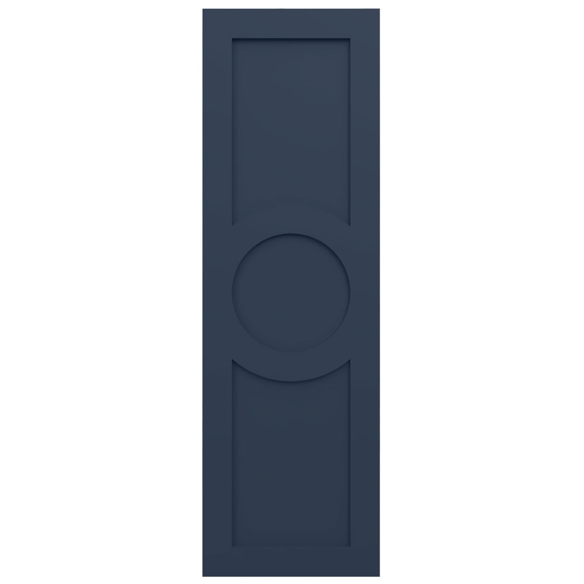 Ekena Millwork 18"W x 57"H EnduraCore Composite Center Circle Arts & Crafts Shutters, Starless Night Blue (Per Pair - Hardware Not Included)