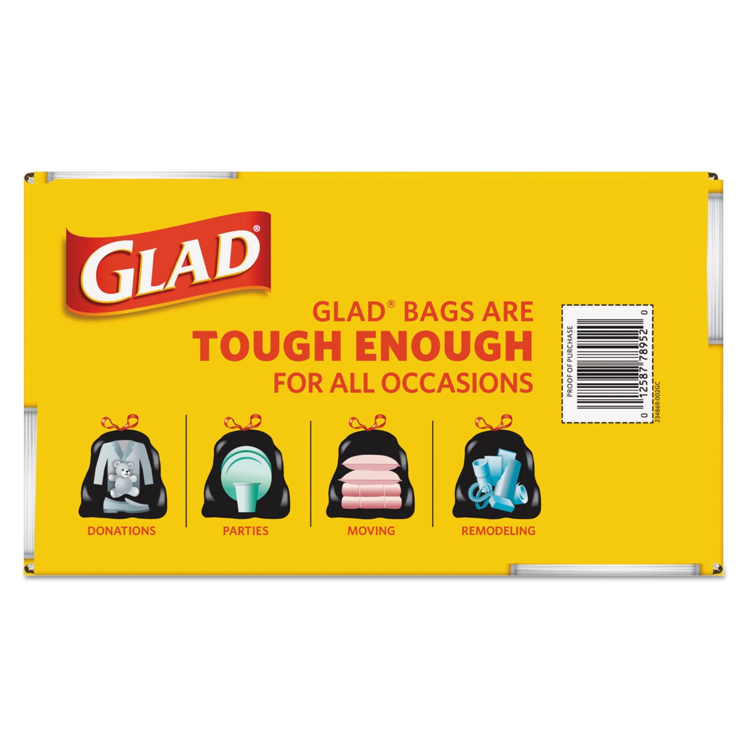 Glad Trash Bag Super Heavy Duty 30 x 33" 30 gal. 1.05 mil Case of 90