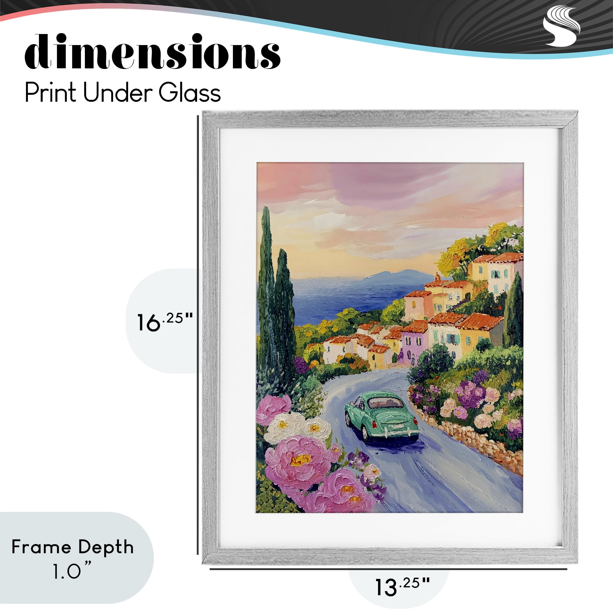 Stupell Industries Driving Along The Coast Gray Framed Print Under Glass, design by The Prints Vibe