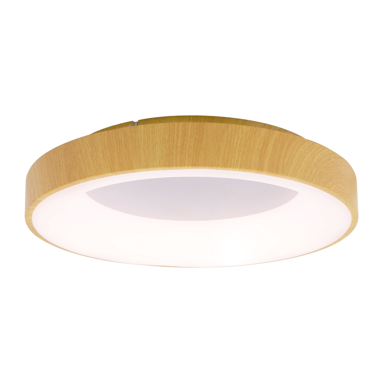 36W 6*47cm Round Ceiling Light Fixture Wood+White  Minimalist Round Ceiling Lamp for Bedrooms Kitchens Study Rooms