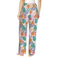 thumbnail image 3 of Naloa Tropical Plants Print Women’s Ultra-Soft Comfy Pajama Lounge Pants with Pockets & Drawstring, 3 of 8
