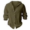 thumbnail image 4 of XXWXYD Boys Linen Shirts Button Up Cotton Hooded Long Sleeve Lightweight Summer Beach Boho School Tee Tops, 4 of 4
