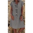 thumbnail image 5 of JBXKXYW Sundresses for Women 2024 Women Summer Style Feminino Vestido T-Shirt Cotton Casual Plus Size Ladies Dress Dresses Women Dresses (Gray,S), 5 of 6