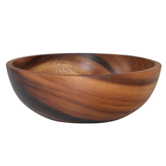 LAMIRO 1Pcs Wooden Salad Bowl Set - Decorative Bowls for Kitchen Large Serving Bowls for Entertaining Small Snack Bowls Set Soup - Fruit Bowl for Kitchen Counter Salad Bowls for Lunch Serving Bowl