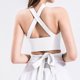 thumbnail image 4 of Playeras,Blusas y Tops,Ropa para Mujer Workout Tank Tops Mujer Mujeres vendaje cuello sin mangas Tops correr entrenamiento Yoga moda deportes Tops (White, M), 4 of 7