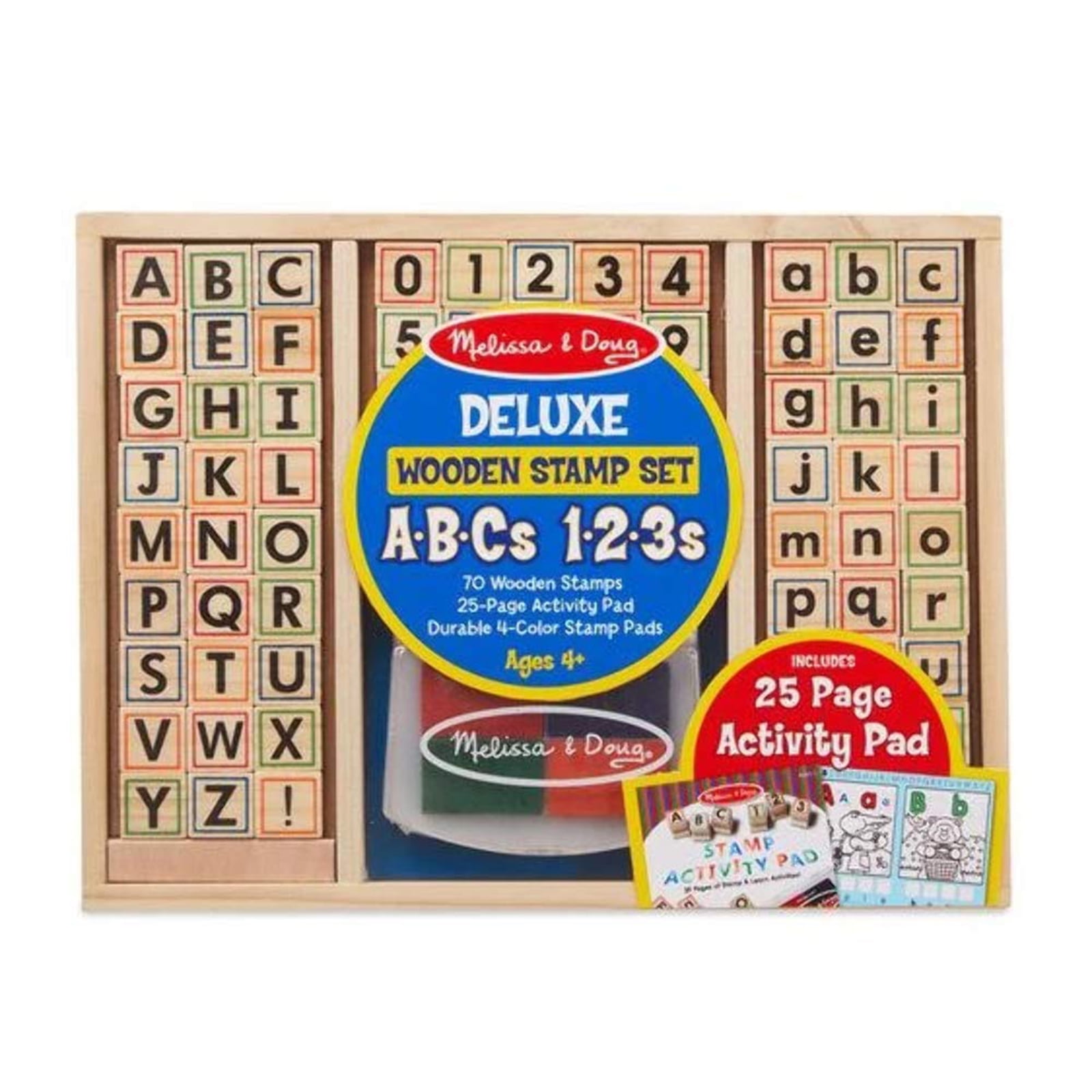Melissa & Doug Wooden Alphabet Stamp Set 56 STAMPS With Lower-case and Capital for sale online 
