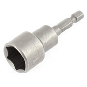6.3mm Dia Hex Shank 17mm Magnetic Socket Nut Driver Bit Gray