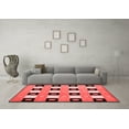 thumbnail image 3 of Ahgly Company Indoor Square Checkered Red Modern Area Rugs, 3' Square, 3 of 4