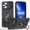Black, variant on For Apple iPhone 17e / iPhone 16e 6.1" PC TPU Slim Fit With Slide Camera Cover & Rotated Ring Kickstand,Shockproof Phone Case,Rose gold,For iPhone 17e/16e