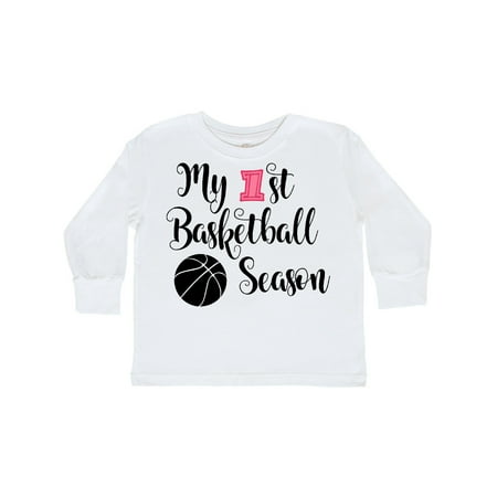 

Inktastic my 1st basketball season Gift Toddler Toddler Girl Long Sleeve T-Shirt