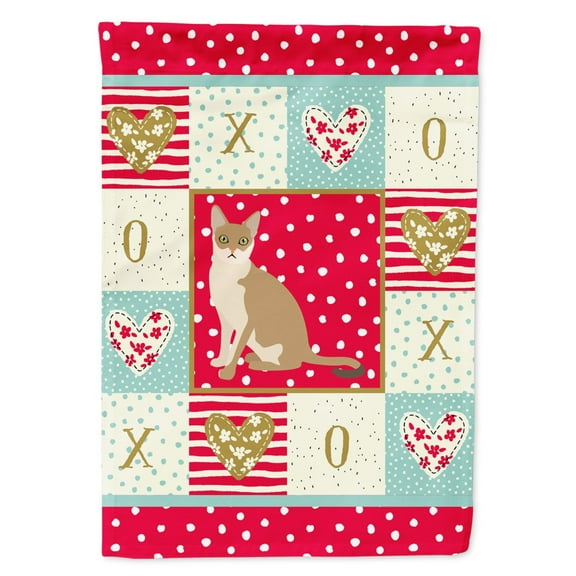 Carolines Treasures CK5789GF Singapura Cat Love Flag Garden Size Small multicolor