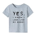 thumbnail image 2 of TOOYOU Boys Summer T-Shirt Kids Toddler Baby Spring Letter Print Short Sleeve Tshirt Clothes Size 4-5 Years Grey, 2 of 3