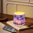 thumbnail image 3 of Kuiaobaty 4 Pcs Flameless Votive Candles Battery Operated LED Pillar Candle Tealights Long Lasting with Remote Timer for Indoor Outdoor Coastal Home Decor Sunset Glow Sea Palm Coconut Tree, 3 of 7