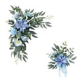 thumbnail image 2 of 2 piezas de flores artificiales para arco de boda, centros de mesa, adornos rústicos Azul, 2 of 9