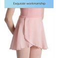 thumbnail image 2 of Falda tutú de Ballet de gasa para adultos, falda de entrenamiento de gimnasia para mujeres y niñas, falda envolvente con lazo en la cintura para práctica de Ballet latino, 2 of 5