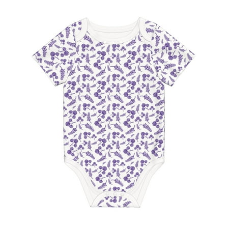 

Matuu Lavender Flowers for Baby Short-Sleeve Bodysuit Soft Cotton Comfortable and Breathable Perfect for Newborns and Infants