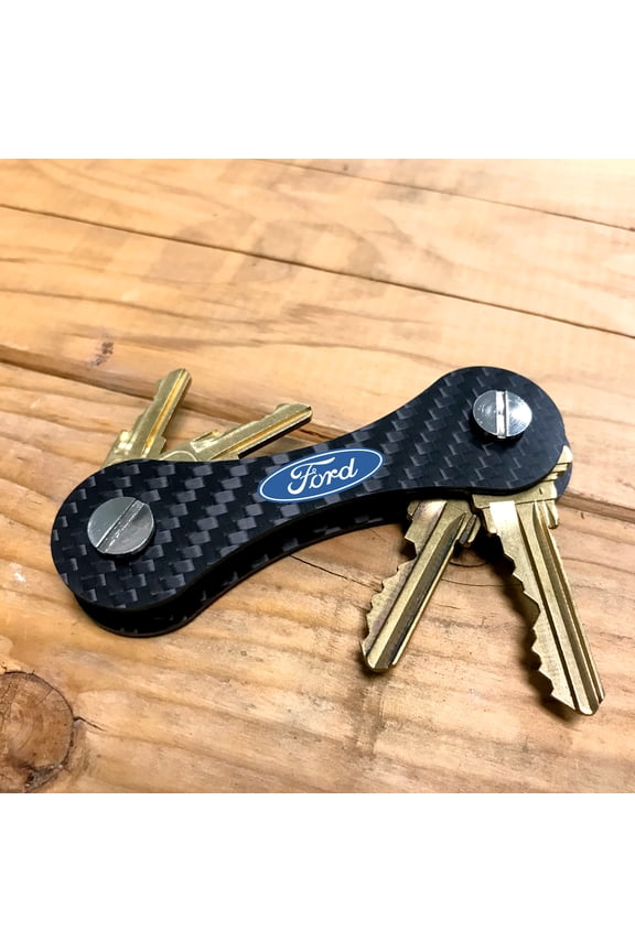 Ford Logo Real Carbon Fiber Key Organizer Holder Key Chain