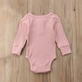 thumbnail image 2 of WIBACKER Newborn Unisex Baby Romper Infant Solid Ribbed Long Sleeve Bodysuit 1Pcs, 2 of 8