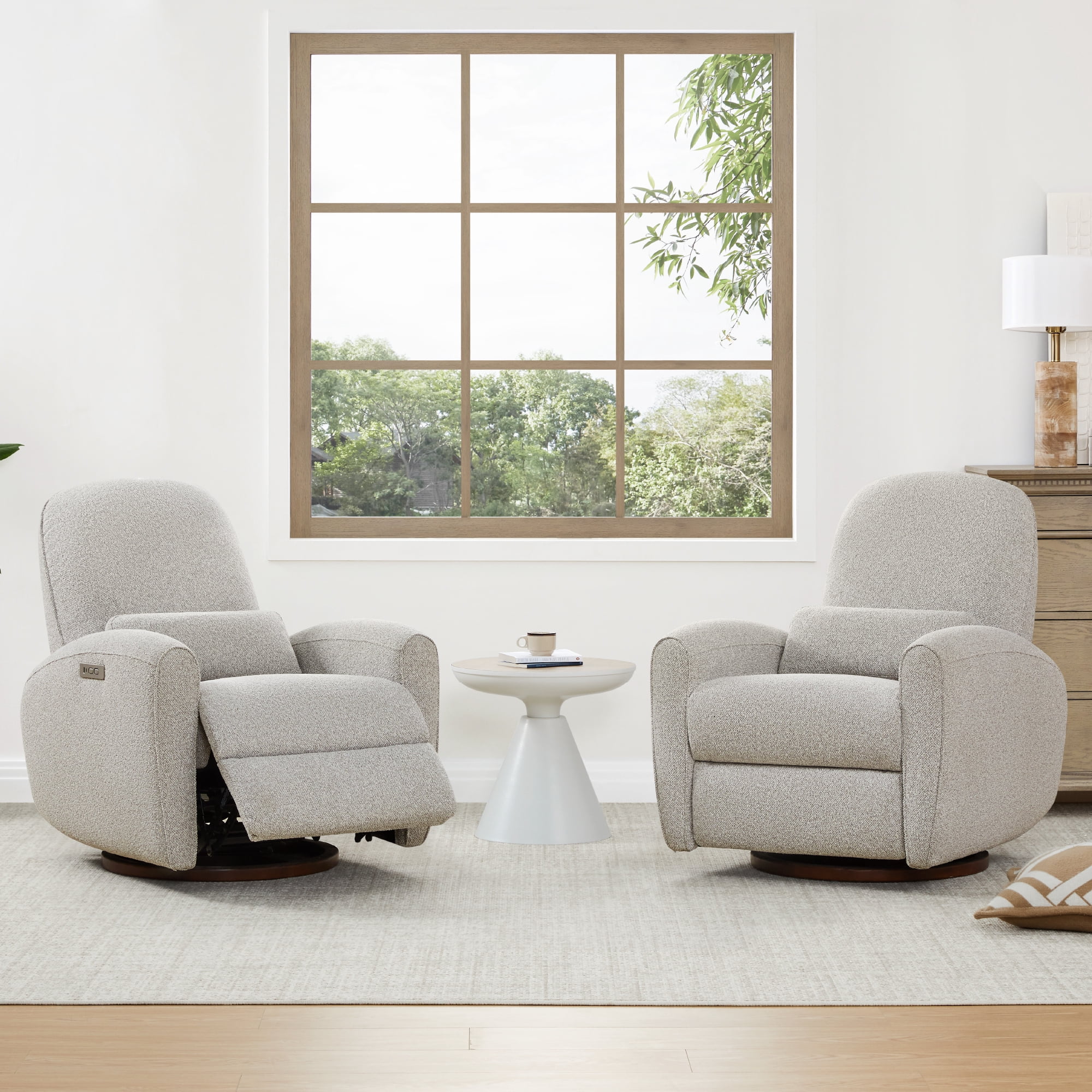 CHITA Power Swivel Recliner Nursery Chair with Pillow Lumbar Support