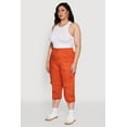 thumbnail image 3 of Womens Plus Size Poplin Drawstring Hem Utility Capris, 3 of 5