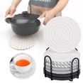 thumbnail image 1 of Cqxid Placemat Under $10 Cotton Rope Woven Meal Mat Circular Cotton Thread Woven Cup Mat Pot Mat Kitchen Table Thickened Insulation Mat, 1 of 9