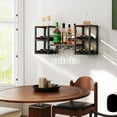 thumbnail image 6 of Costway 3-Tier Wall Mounted Wine Rack with Glass Holder Open Shelf Wine Storage Rack Brown, 6 of 10
