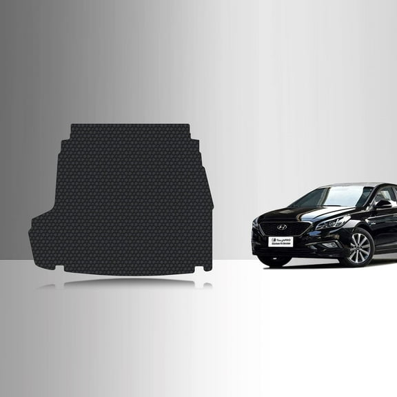 ToughPRO Trunk Mat Compatible with Hyundai Sonata 2014 - All Weather Heavy Duty (Made in USA) Black Rubber