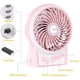 thumbnail image 3 of Mini ventilador de mesa, ventilador de escritorio personal USB, batería recargable portátil, silencioso, 2600 mAh, 3 velocidades, viento potente para cocina, hogar, viajes, picnic, color rosa Sailing  Electrónica, 3 of 5