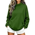 thumbnail image 4 of Mineart Women's Pullover Solid Sweatshirt Ribbed Elastic Cuffs Soft Loose Casual Stand Collar Top Autumn Winter Fall Tops 2026 Trendy, 4 of 8