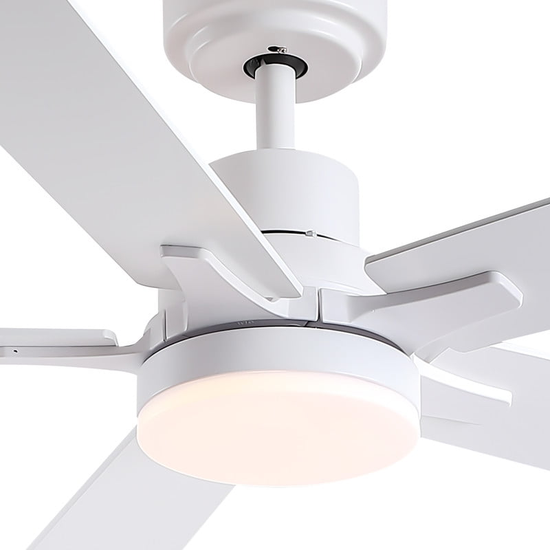 Wellspeed 52 in. Modern Ceiling Fan with Dimmable Light, for Indoor, Remote Control, 6 Speeds Reversible DC Motor, White