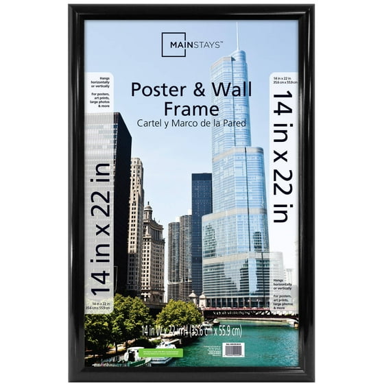 Mainstays 14x22 Trendsetter Poster and Picture Frame, Black