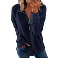 thumbnail image 2 of Rciityk Womens Lapel Zipper Sweatshirt Long Sleeve Pullover Tops Casual Loose Solid Color Comfortable Blouse, 2 of 5