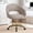 Khaki, variant on ATHOPE Vanity Chair, Fleece Office Chair with Gold Wheels, Comfy Home Office Desk Chair for Girls, Swivel Make Up Chair, Nail Tech Chair for Bedroom, Small Space, Beige
