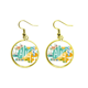thumbnail image 1 of El mes de agosto la luz temporada ilustración Ear Dangle Golden Drop Earring Jewelry Mujer Unbranded M, 1 of 3